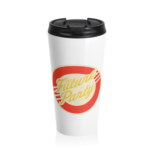 The Future Party Stainless Steel Travel Mug – Retro Red Logo Insulated Tumbler